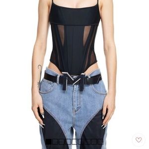 H&M Mugler collab  black corset, size XL